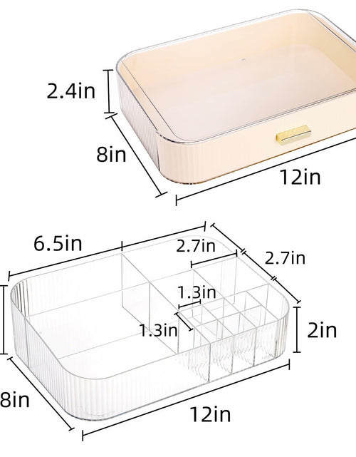 Load image into Gallery viewer, Acshio Clear Makeup Organizer with Drawer Stackable Vanity Storage Dustproof
