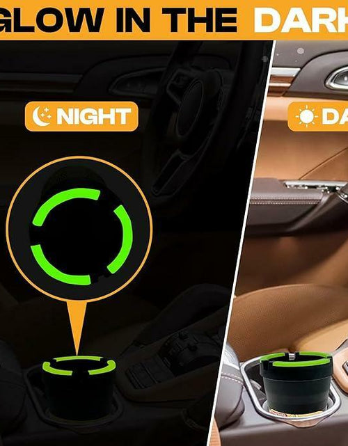 Load image into Gallery viewer, SKERJOVL 5PCS Car Glow in Dark Ashtray with Lid Portable Black
