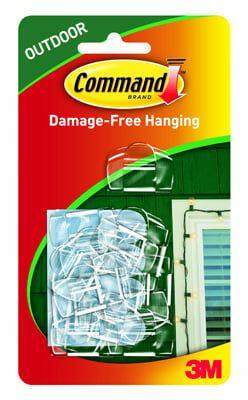 Load image into Gallery viewer, Command Outdoor Light Clips Clear 16 Clips 20 Adhesive Strips
