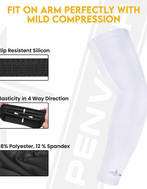 Load image into Gallery viewer, Penveer Compression Arm Sleeves Breathable Mesh Cooling AL White Size L
