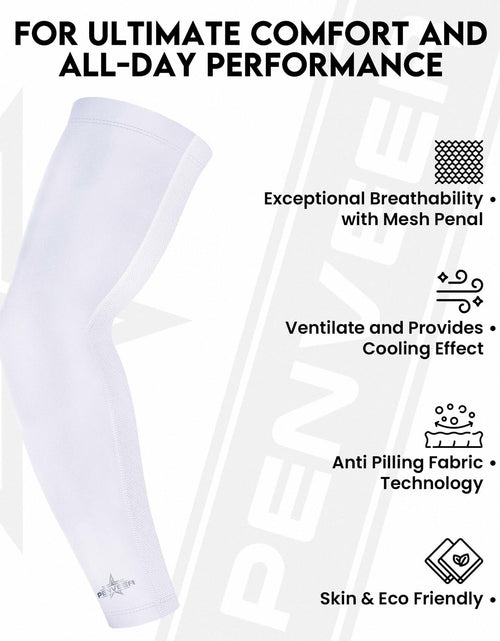 Load image into Gallery viewer, Penveer Compression Arm Sleeves Breathable Mesh Cooling AL White Size L
