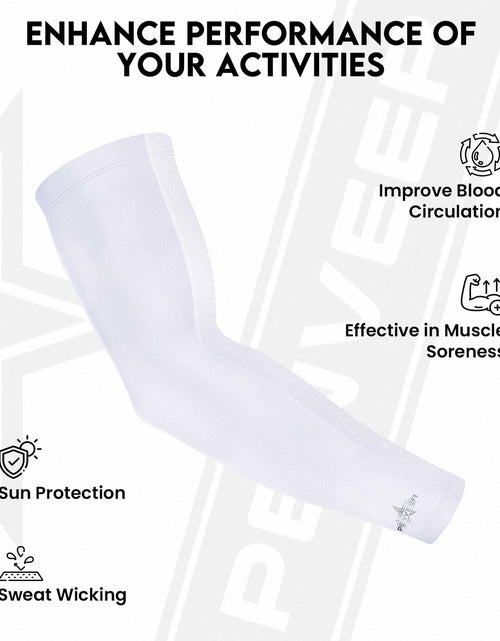 Load image into Gallery viewer, Penveer Compression Arm Sleeves Breathable Mesh Cooling AL White Size L
