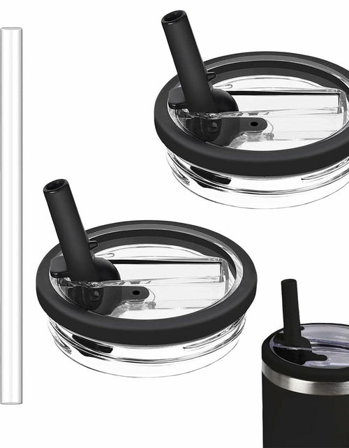 Load image into Gallery viewer, Tianhengyi 40 OZ Tumbler Lid Replacement for Stanley Quencher, 2 Pack Black
