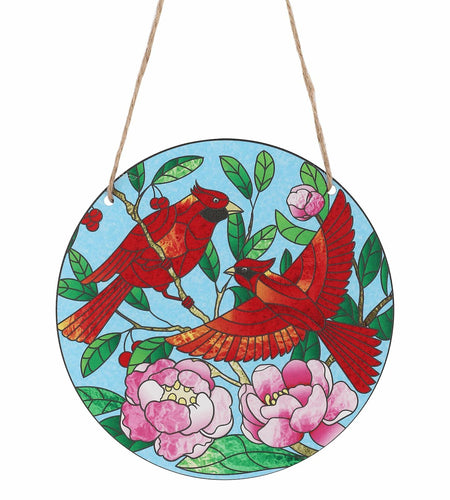 Gosknor Cardinal Light Catcher Acrylic Stained Glass Window Hanging 5.9x5.9in