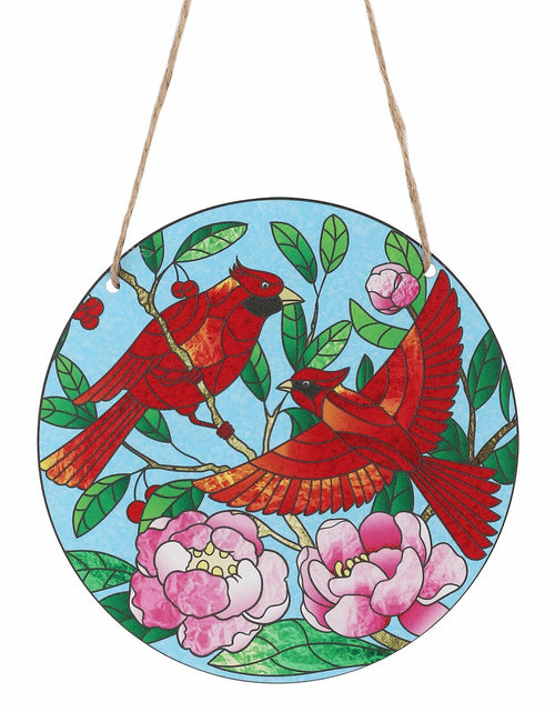 Load image into Gallery viewer, Gosknor Cardinal Light Catcher Acrylic Stained Glass Window Hanging 5.9x5.9in
