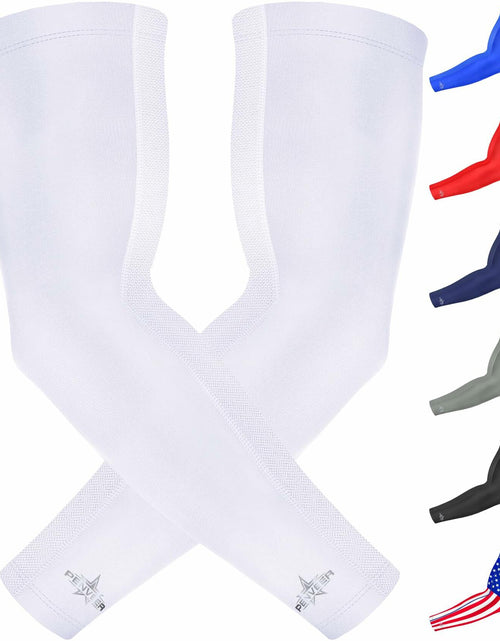 Load image into Gallery viewer, Penveer Compression Arm Sleeves Breathable Mesh Cooling AL White Size L
