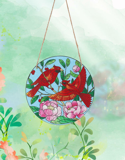 Load image into Gallery viewer, Gosknor Cardinal Light Catcher Acrylic Stained Glass Window Hanging 5.9x5.9in
