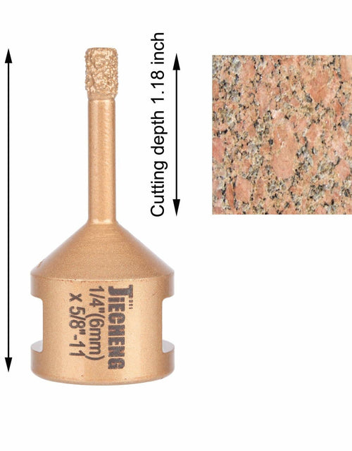 Load image into Gallery viewer, JIECHENG Diamond Core Drill Bit 1/4 inch Gold Hole Saw 6mm for Granite
