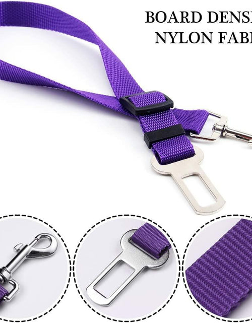 Load image into Gallery viewer, ELLOY Adjustable Pet Car Seat Belt Dark Blue Nylon Safety Harness
