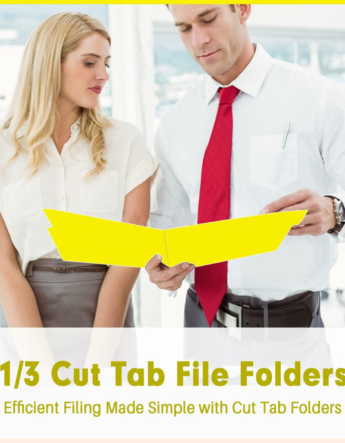 Load image into Gallery viewer, PANDRI File Folder 120 Pack 1/3 Cut Tab Letter Size Yellow
