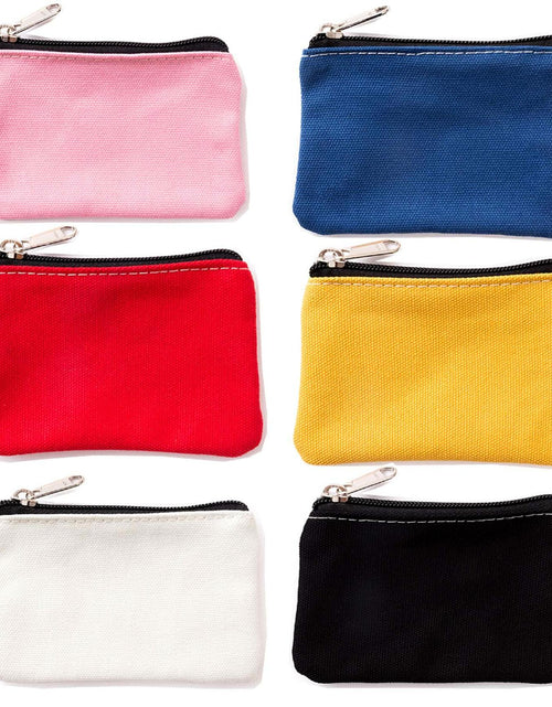 Load image into Gallery viewer, HappyDaily 6 Pack Canvas Makeup Zipper Bags Small 3.1x5.1in Multicolor
