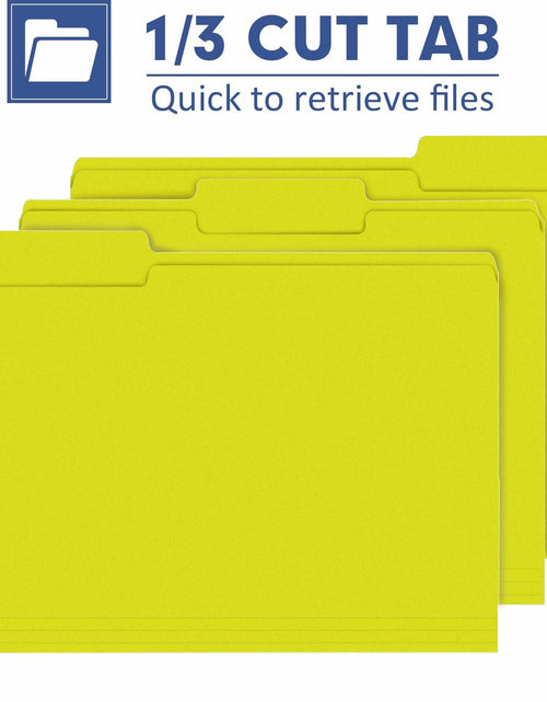 Load image into Gallery viewer, PANDRI File Folder 120 Pack 1/3 Cut Tab Letter Size Yellow
