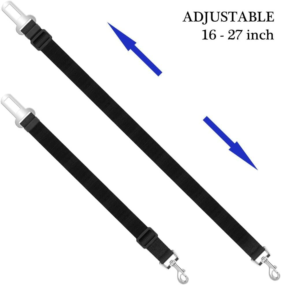 ELLOY Adjustable Pet Car Seat Belt Dark Blue Nylon Safety Harness