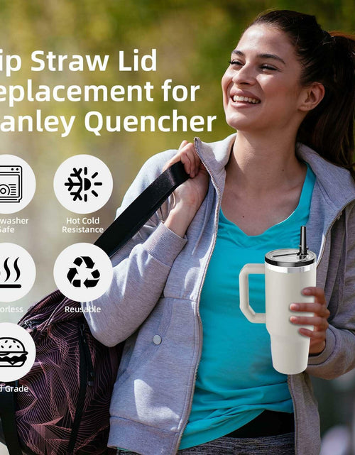 Load image into Gallery viewer, Tianhengyi 40 OZ Tumbler Lid Replacement for Stanley Quencher, 2 Pack Black
