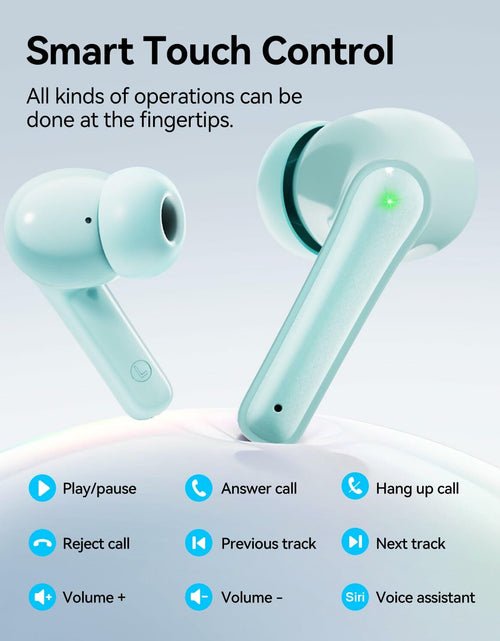 Load image into Gallery viewer, HUIFU Wireless Bluetooth Earbuds 40H Playtime IPX7 Waterproof Mint
