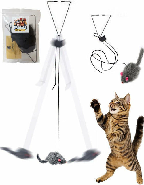 Load image into Gallery viewer, Paws Power Hanging Door Cat Mouse Toy Interactive Indoor Play Exercise
