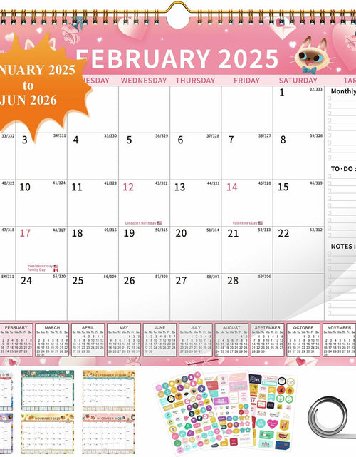 Load image into Gallery viewer, EYROZILL 2025 Wall Calendar Planner Hanging Spiral Bound Magnetic Pet 15x12
