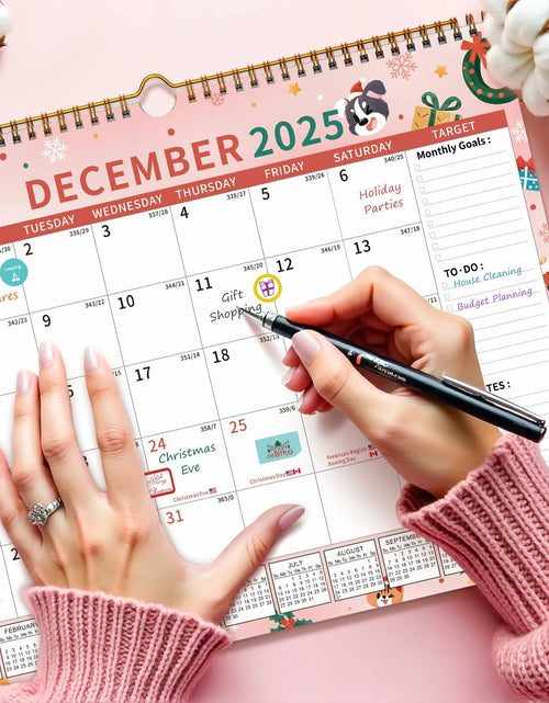Load image into Gallery viewer, EYROZILL 2025 Wall Calendar Planner Hanging Spiral Bound Magnetic Pet 15x12
