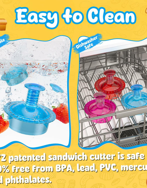 Load image into Gallery viewer, HiYZ Sandwich Cutter and Sealer Crustless Sandwich Maker Translucent Blue
