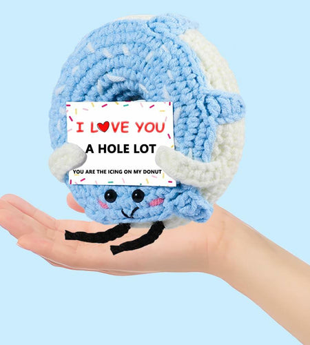 RQWZBCHX I Love You Donut Crochet Gift Long Distance Love Blue