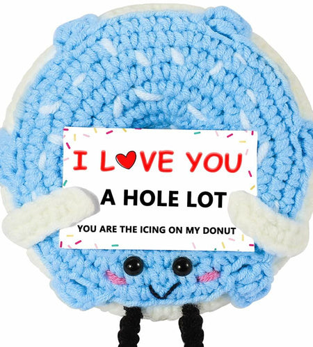 RQWZBCHX I Love You Donut Crochet Gift Long Distance Love Blue