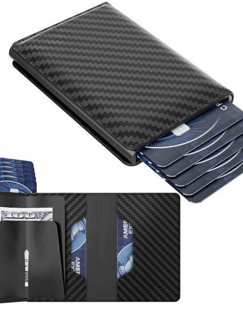 Load image into Gallery viewer, GRATIA NATURALS Slim RFID Wallet for Men, Holds 8 Cards, Carbon
