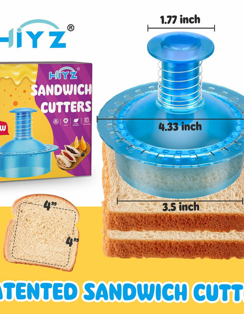 Load image into Gallery viewer, HiYZ Sandwich Cutter and Sealer Crustless Sandwich Maker Translucent Blue

