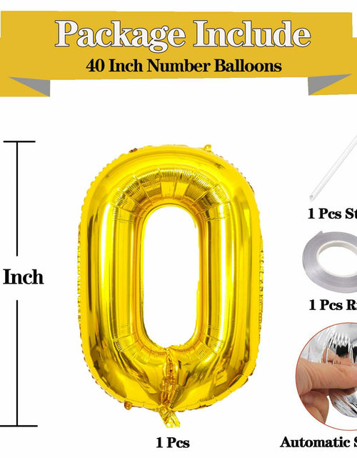Load image into Gallery viewer, KALOR 40 Inch Gold Number 8 Mylar Foil Balloon Birthday Party Decoration
