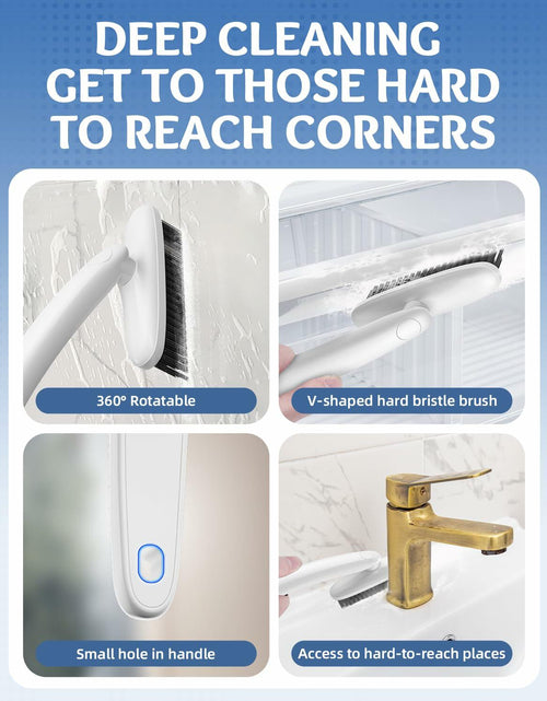 Load image into Gallery viewer, TQRR 360° Rotating Hard Bristle Cleaning Brush White 1 Count
