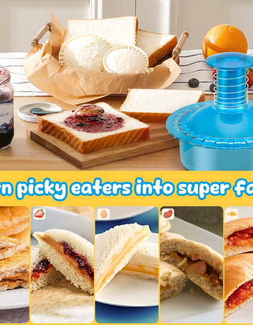 Load image into Gallery viewer, HiYZ Sandwich Cutter and Sealer Crustless Sandwich Maker Translucent Blue
