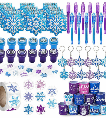 U-PTYTM Snowflake Birthday Party Favors Set Kids Girl Winter 12pcs Purple Blue