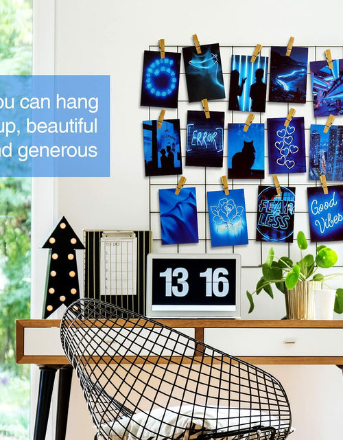 Load image into Gallery viewer, Ctosree 50 Pcs Blue Neon Wall Collage Kit 4x6 Inches Indie Room Decor
