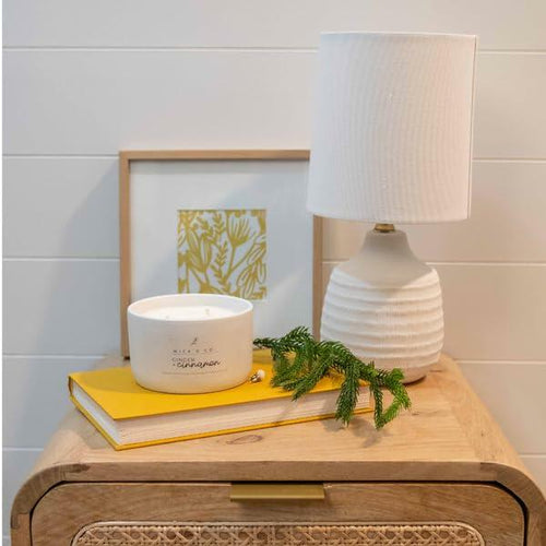 Load image into Gallery viewer, Wick'd Co. Birch + Amber Scented Soy Candle 12oz Natural Cotton Wick
