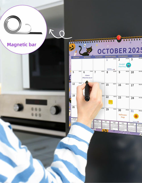 Load image into Gallery viewer, EYROZILL 2025 Wall Calendar Planner Hanging Spiral Bound Magnetic Pet 15x12
