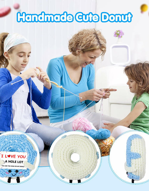 Load image into Gallery viewer, RQWZBCHX I Love You Donut Crochet Gift Long Distance Love Blue
