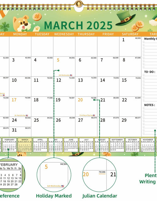 Load image into Gallery viewer, EYROZILL 2025 Wall Calendar Planner Hanging Spiral Bound Magnetic Pet 15x12
