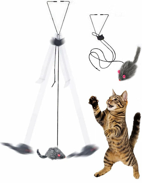 Load image into Gallery viewer, Paws Power Hanging Door Cat Mouse Toy Interactive Indoor Play Exercise
