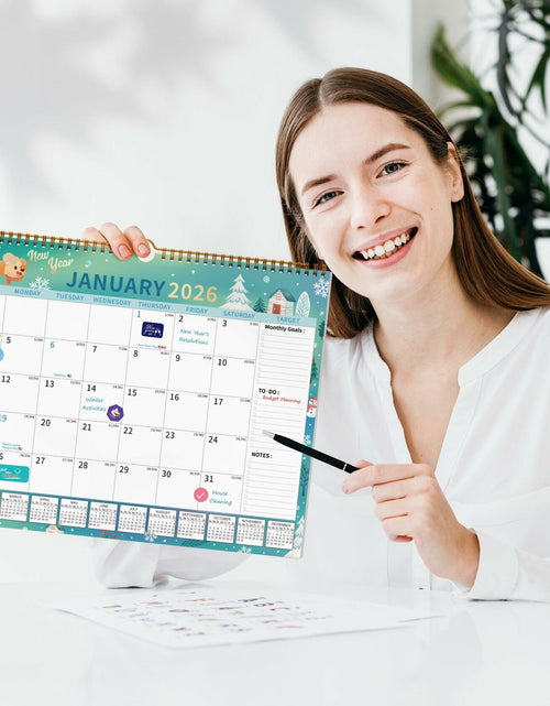 Load image into Gallery viewer, EYROZILL 2025 Wall Calendar Planner Hanging Spiral Bound Magnetic Pet 15x12
