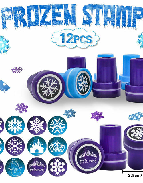 Load image into Gallery viewer, U-PTYTM Snowflake Birthday Party Favors Set Kids Girl Winter 12pcs Purple Blue
