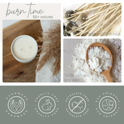 Load image into Gallery viewer, Wick'd Co. Birch + Amber Scented Soy Candle 12oz Natural Cotton Wick
