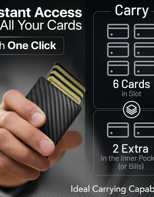 Load image into Gallery viewer, GRATIA NATURALS Slim RFID Wallet for Men, Holds 8 Cards, Carbon
