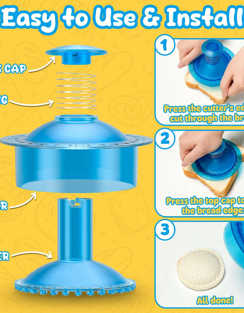 Load image into Gallery viewer, HiYZ Sandwich Cutter and Sealer Crustless Sandwich Maker Translucent Blue
