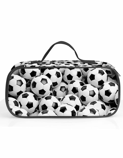 Load image into Gallery viewer, Soccer Pen Holder Case Multifunction Storage Pouch with Zipper Large Capacity
