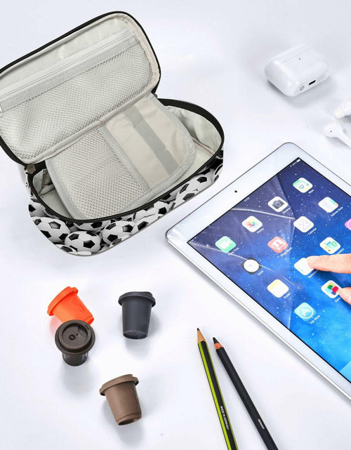 Load image into Gallery viewer, Soccer Pen Holder Case Multifunction Storage Pouch with Zipper Large Capacity
