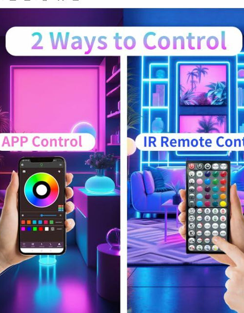 Load image into Gallery viewer, GANZQH RGB Strip Lights 15.3FT USB Powered Smart App Remote Control Multicolor
