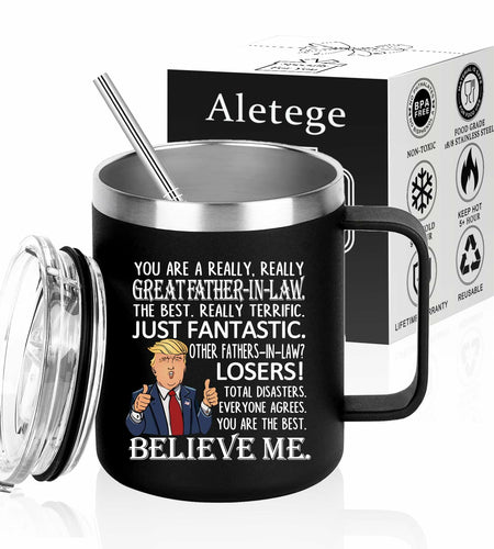 [Like New] Aletege Great Father-In-Law Mug Stainless Steel 12 OZ Black