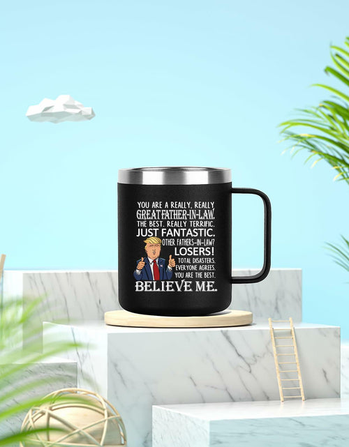 Load image into Gallery viewer, Aletege Great Father-In-Law Mug 12 OZ Black Stainless Steel Coffee Cup
