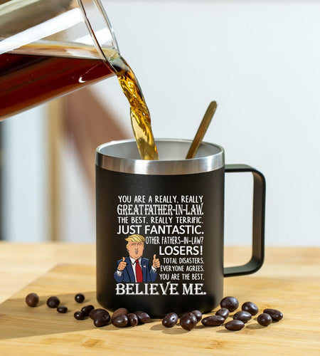 [Like New] Aletege Great Father-In-Law Mug Stainless Steel 12 OZ Black