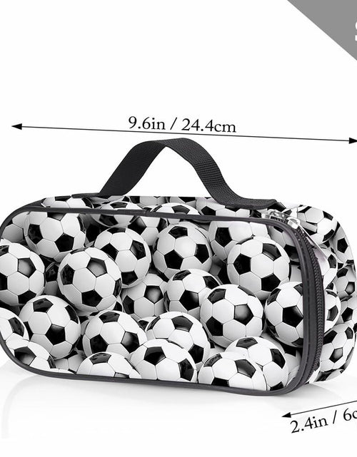 Load image into Gallery viewer, Soccer Pen Holder Case Multifunction Storage Pouch with Zipper Large Capacity
