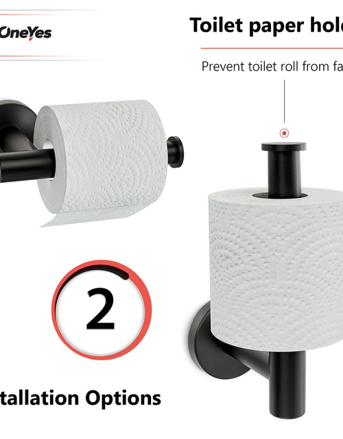 Load image into Gallery viewer, SAYONEYES Matte Black SUS304 Stainless Steel Toilet Paper Holder 2 Pack
